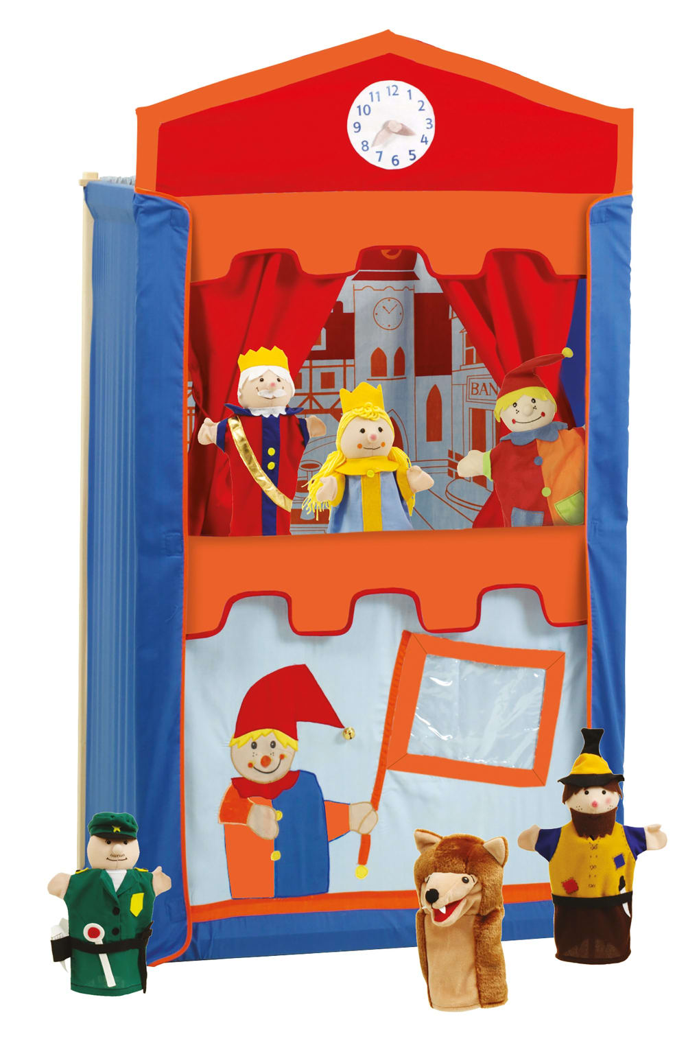 roba Kasperletheater, freistehend, inkl. 6 Handpuppen, Bunt ORANGE SPANPLATTE Kinder