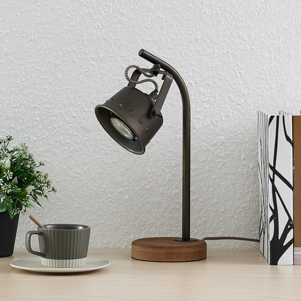 Tischlampe aus Metall, braun, schwarz - Maisons Du Monde
