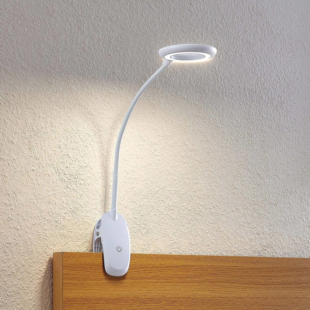 Lampe à pince en plastique blanc — vue 3