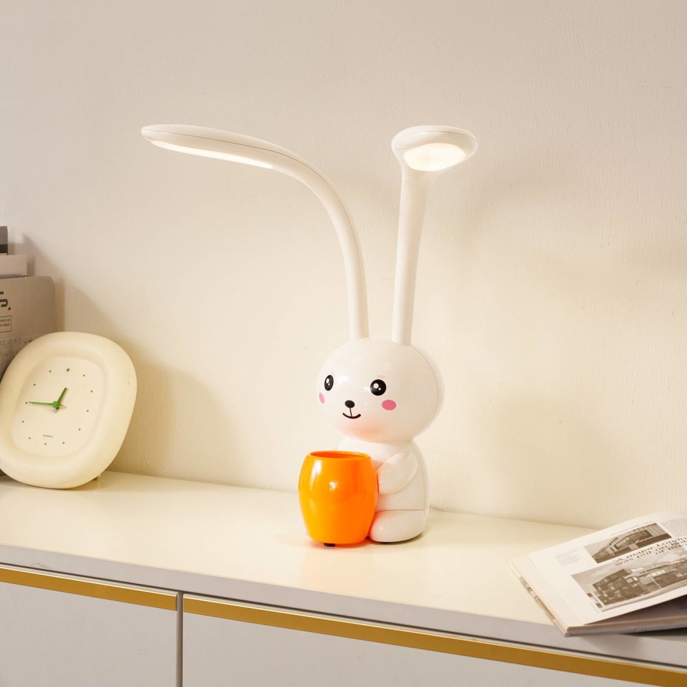 LED Tischlampe aus Kunststoff, creme - Maisons Du Monde