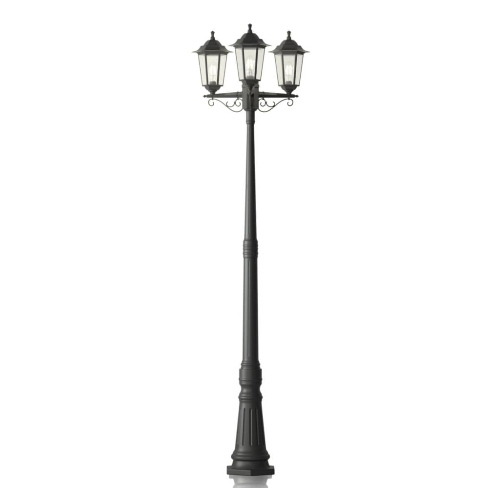 Lindby Mastleuchte außen aus Kunststoff, schwarz style vintage - Pvc - Polyvinlychlorid