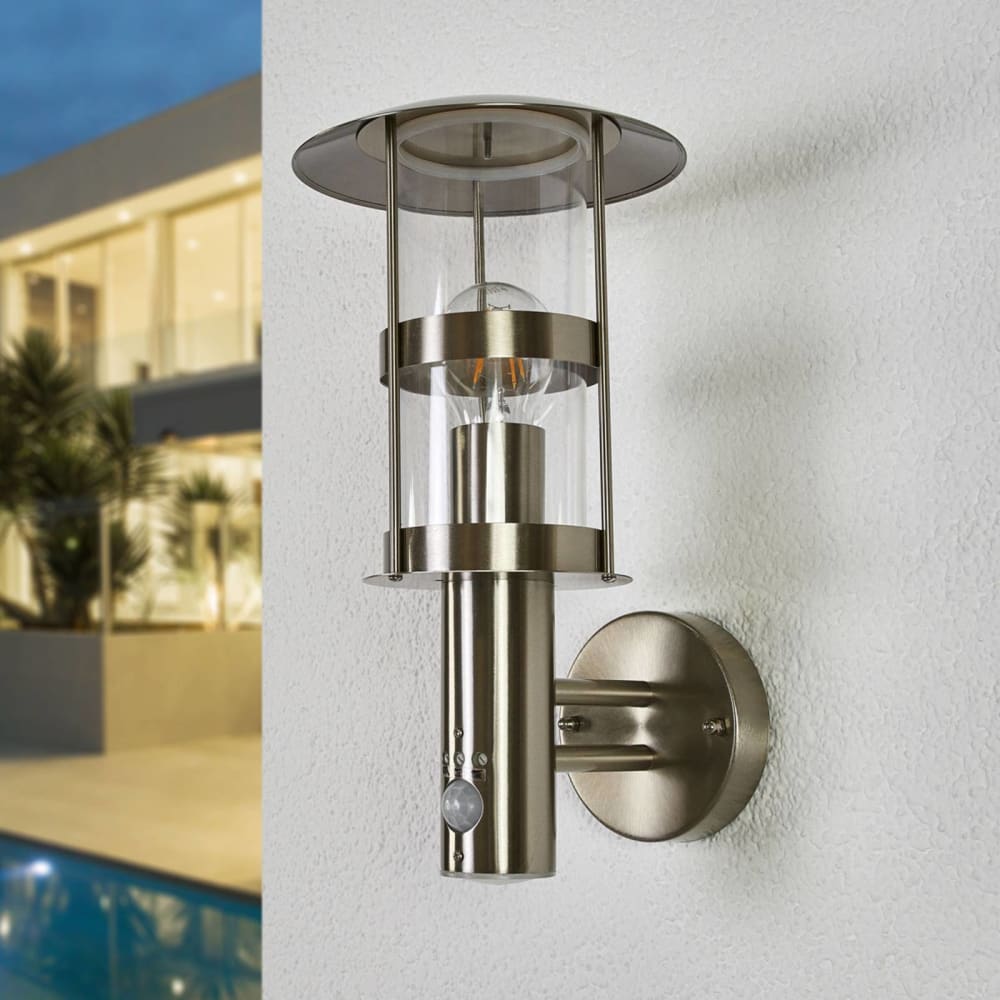 Lindby Außenwandleuchte aus Edelstahl, grau style modern - Edelstahl