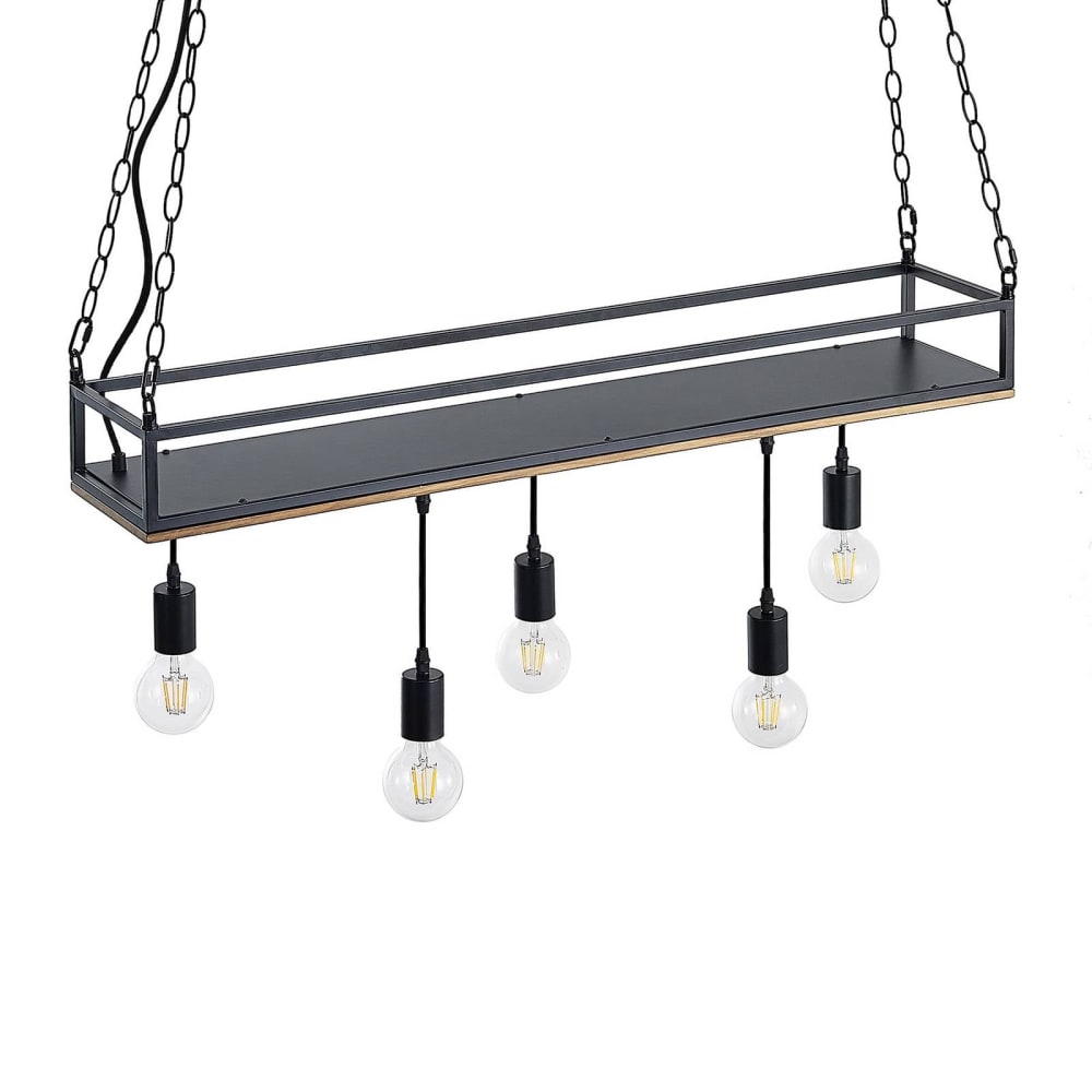 Lindby Pendelleuchte aus Metall, schwarz style vintage - Metall