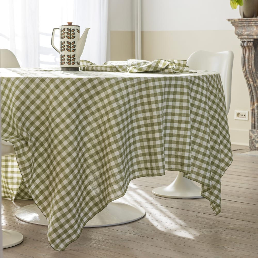Nappe en chanvre et coton - sauge