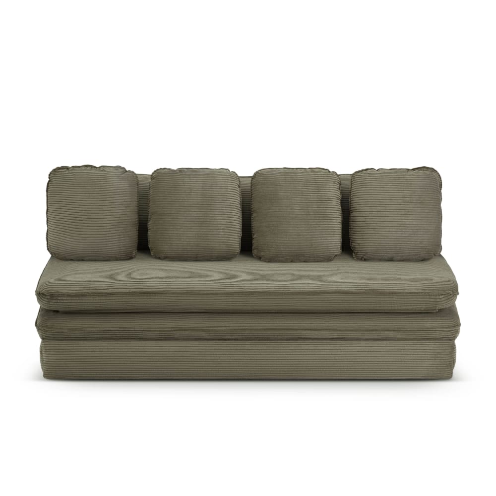 Banquette en velours côtelé 3 places vert