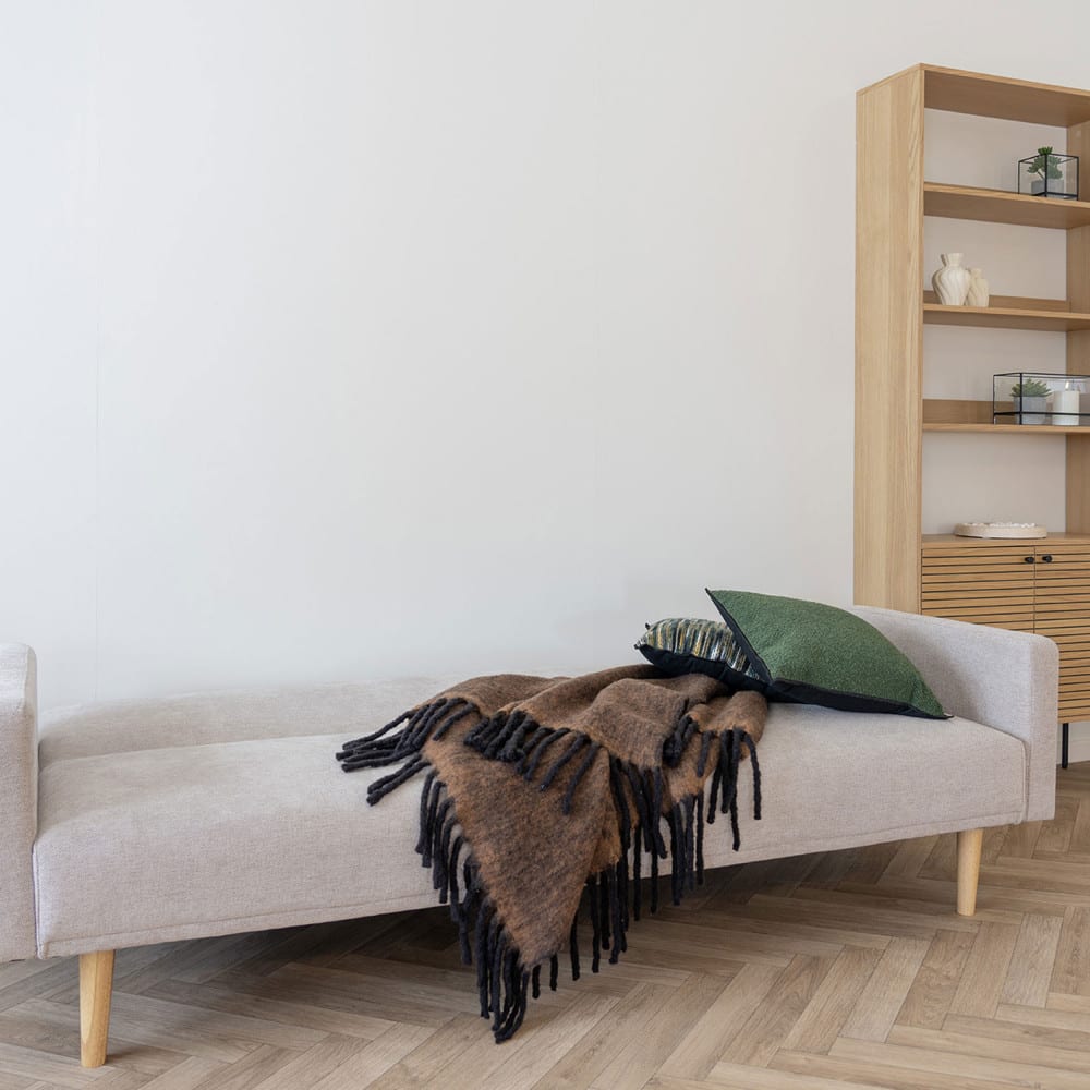 Plaid en laine mélangé 130x170cm - Marron