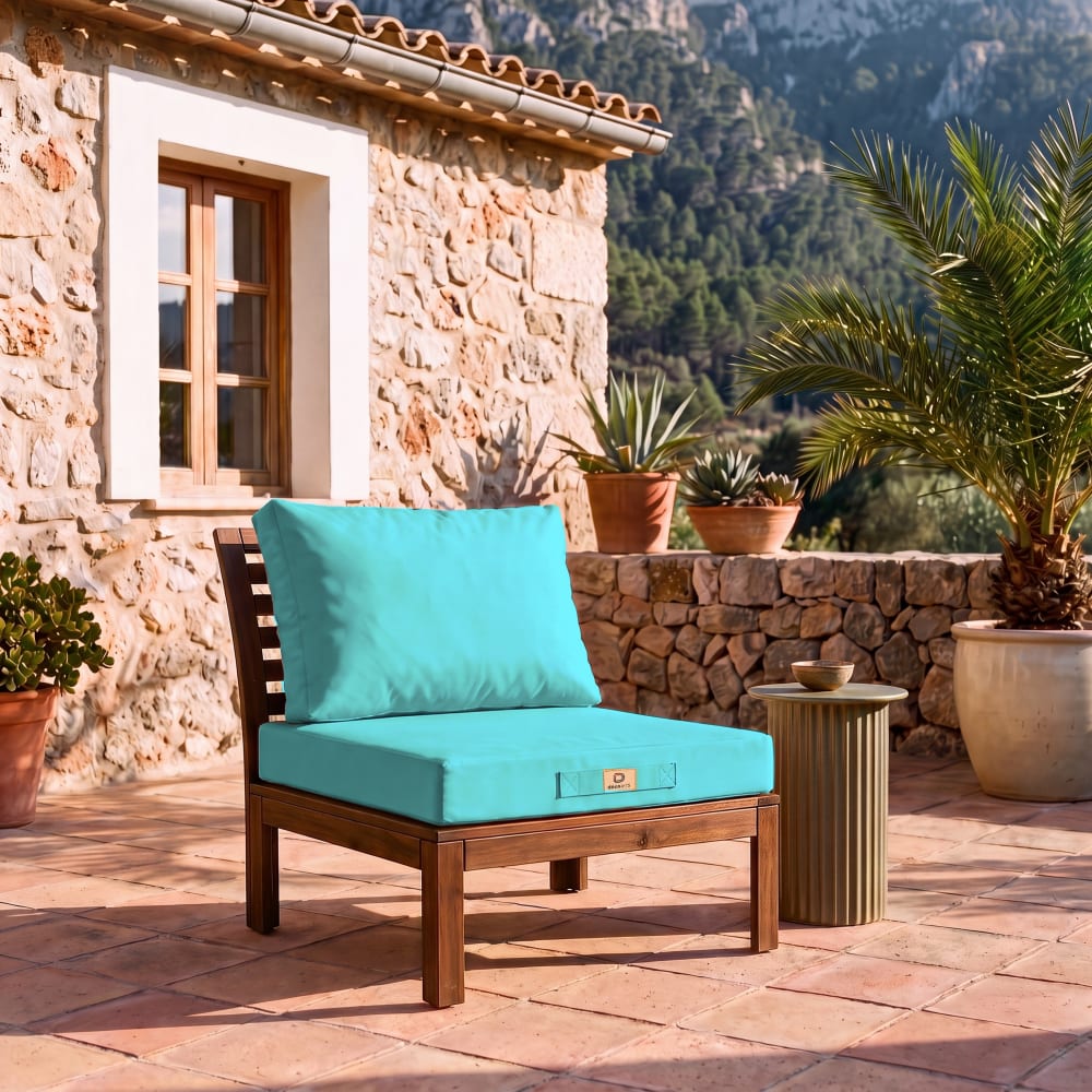 Deco Arts Kissen für Gartenlounge abziehbar 60x70cm Karibikblau style seaside Öko-Tex Zertifikat - Pes - Polyester