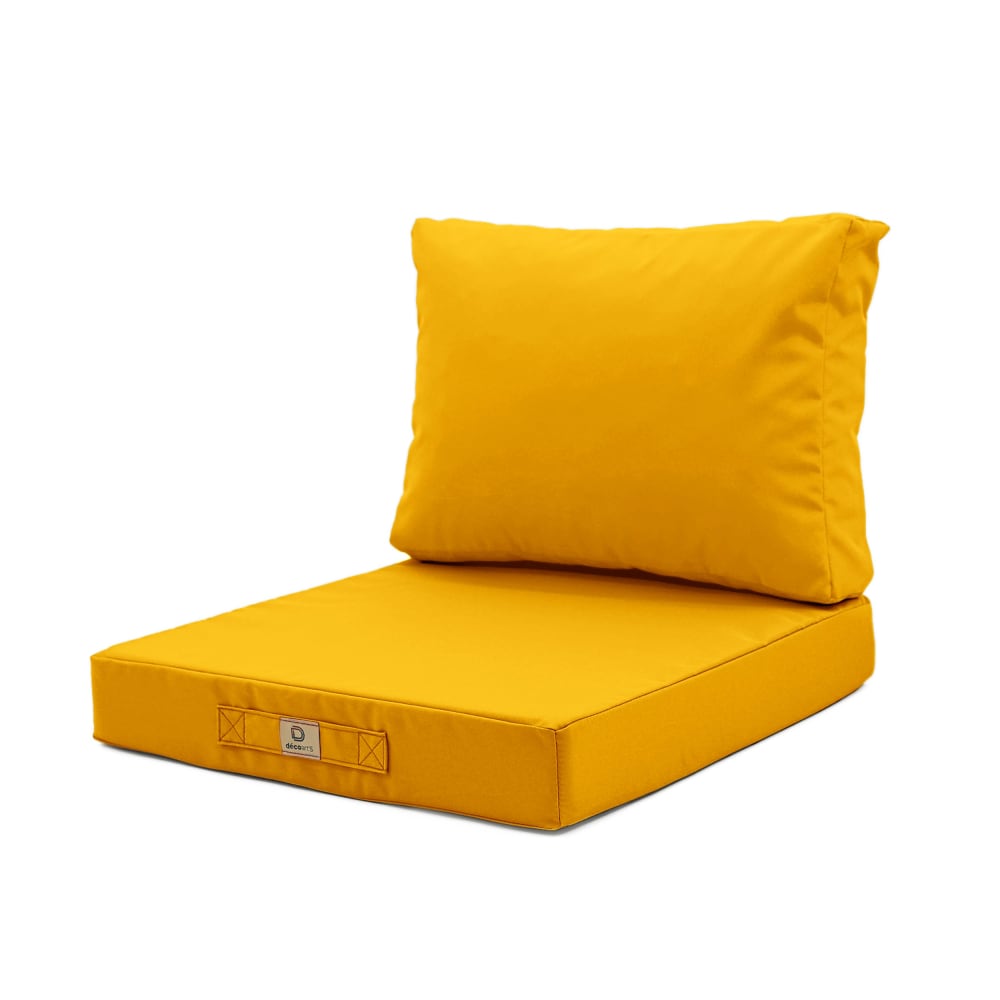 Coussins pour salon de jardin déhoussable 50x60cm Jaune