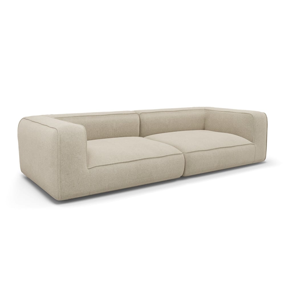 Canapé 3 places tissu tramé  3 places en tissu tramé beige