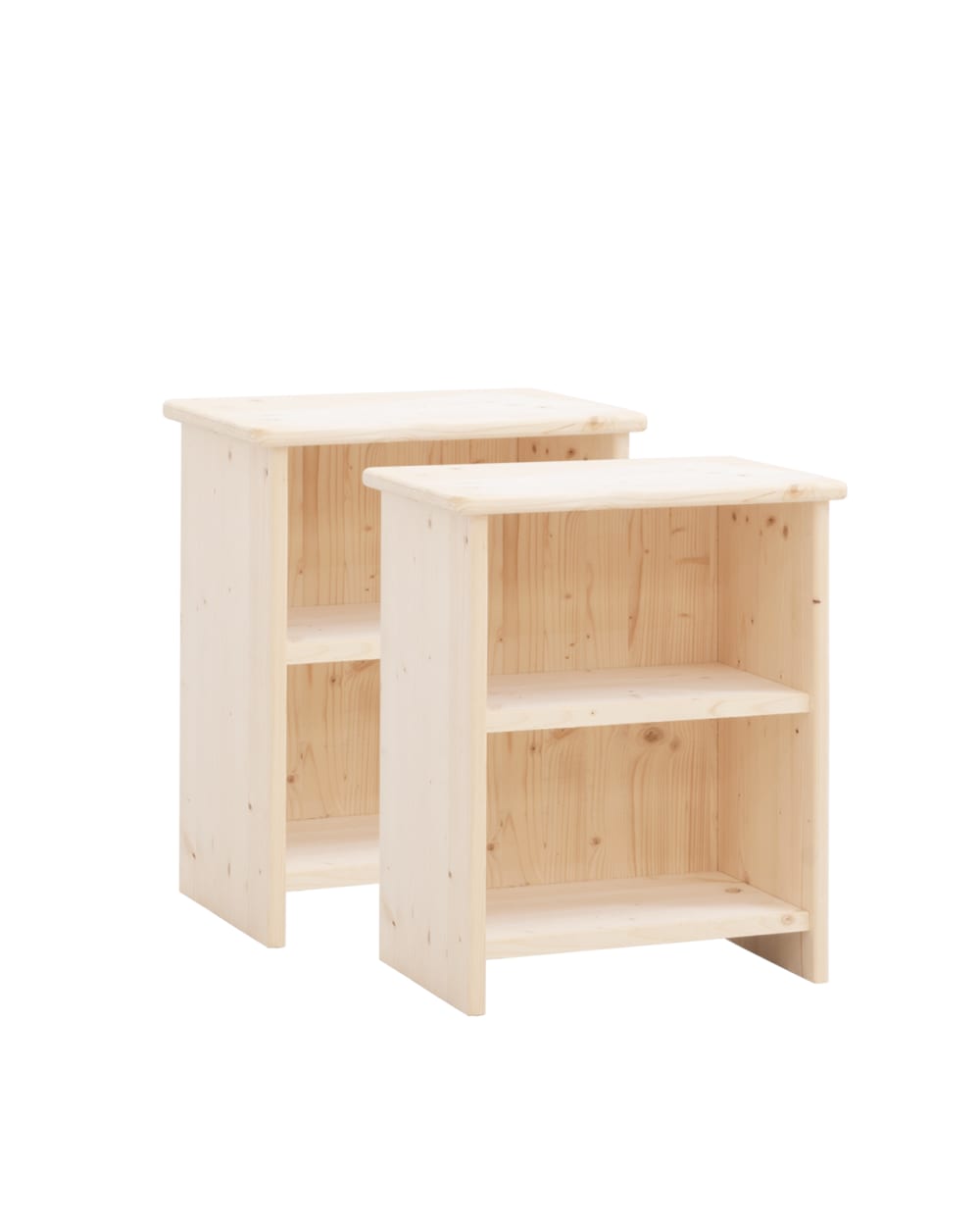 Ensemble 2 tables de chevet en bois beige 50x42cm