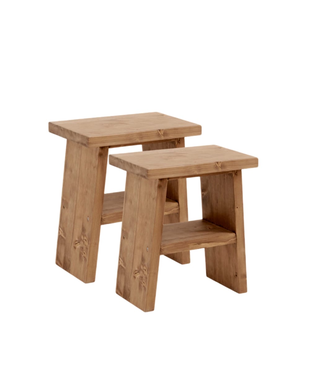 Ensemble 2 tables de chevet ou d'appoint en bois marron 45x39cm