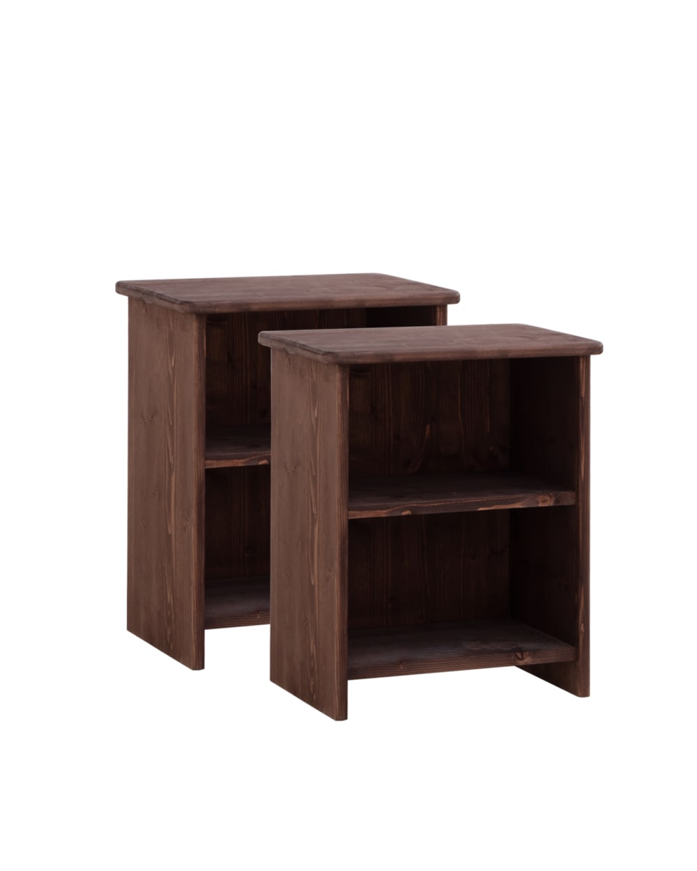 Ensemble 2 tables de chevet en bois noyer 50x42cm