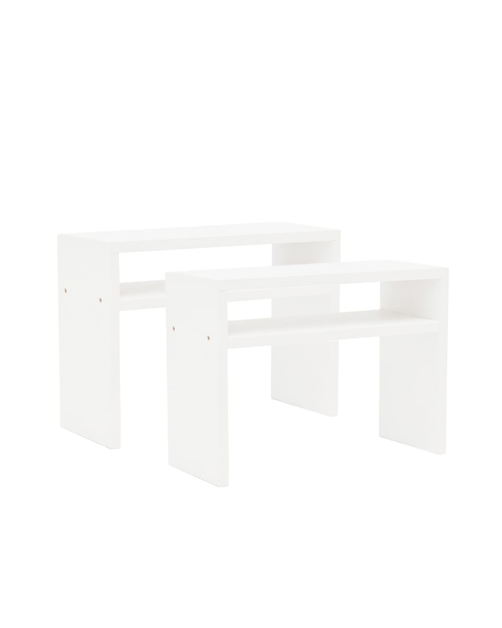 Ensemble 2 tables de chevet en bois blanc 50x36cm