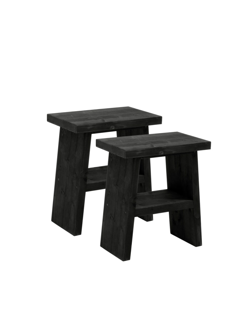 Ensemble 2 tables de chevet ou d'appoint en bois noir 45x39cm