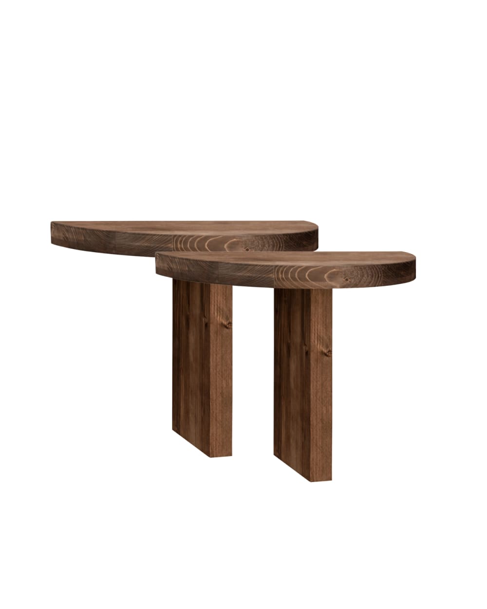 Ensemble 2 tables de chevet flottantes en bois noyer 27x40cm