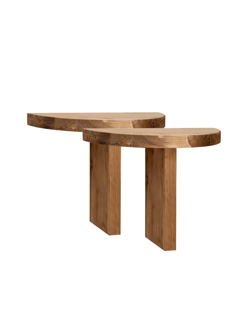 Ensemble 2 tables de chevet flottantes en bois marron 27x40cm