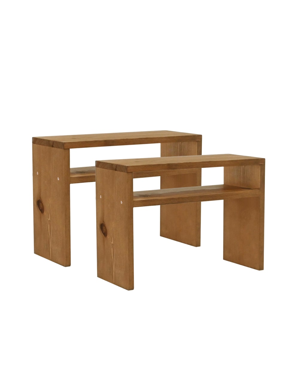 Ensemble 2 tables de chevet en bois marron 50x36cm