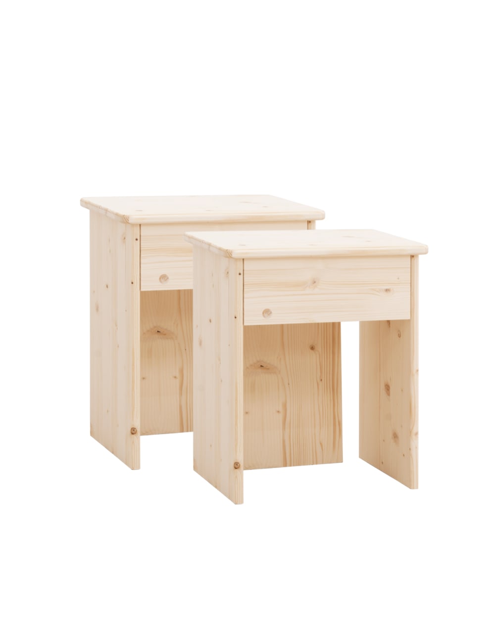 Ensemble 2 tables de chevet en bois beige 50x42cm