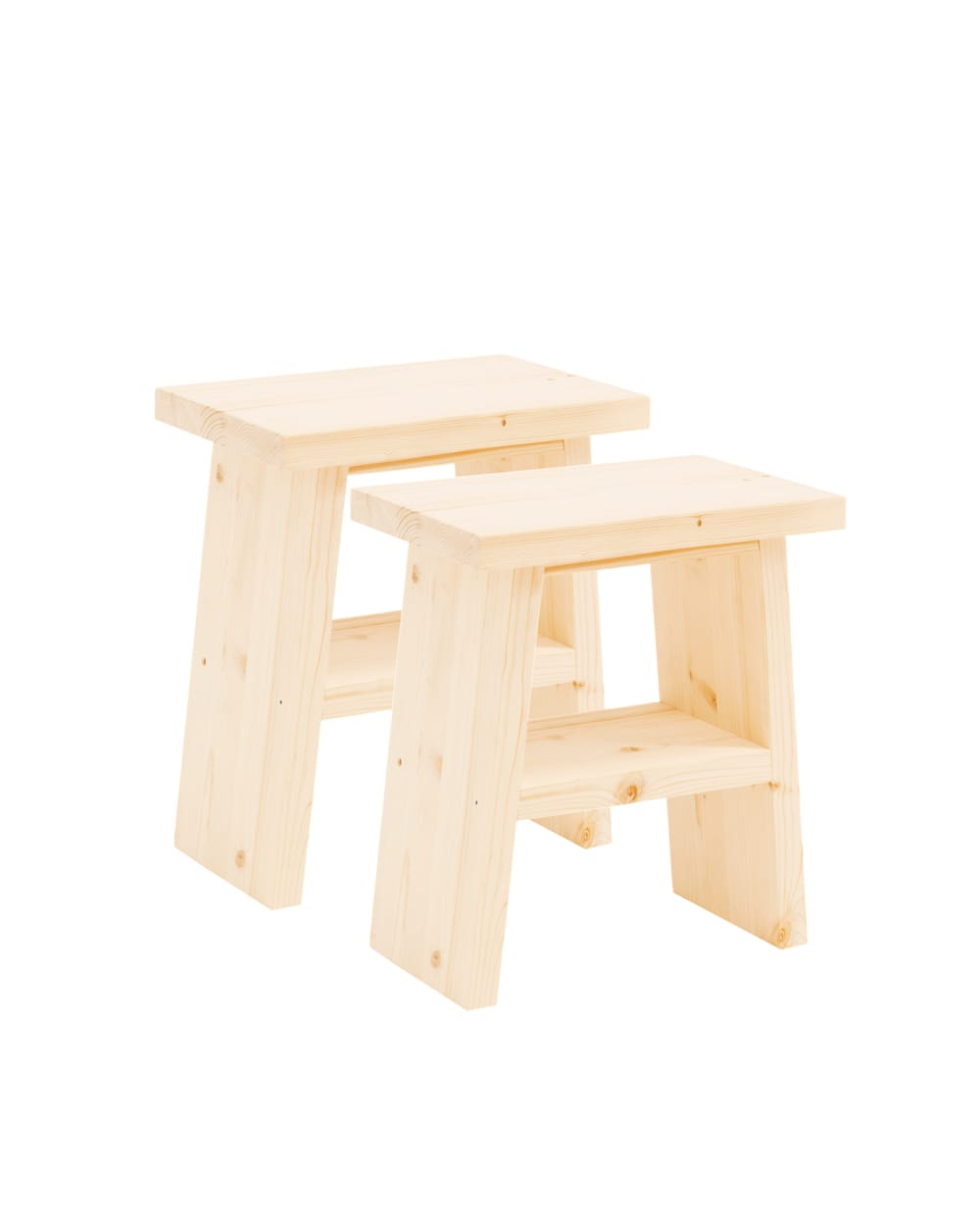 Ensemble 2 tables de chevet ou d'appoint en bois beige 45x39cm