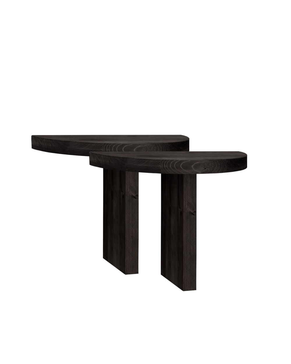 Ensemble 2 tables de chevet flottantes en bois noir 27x40cm