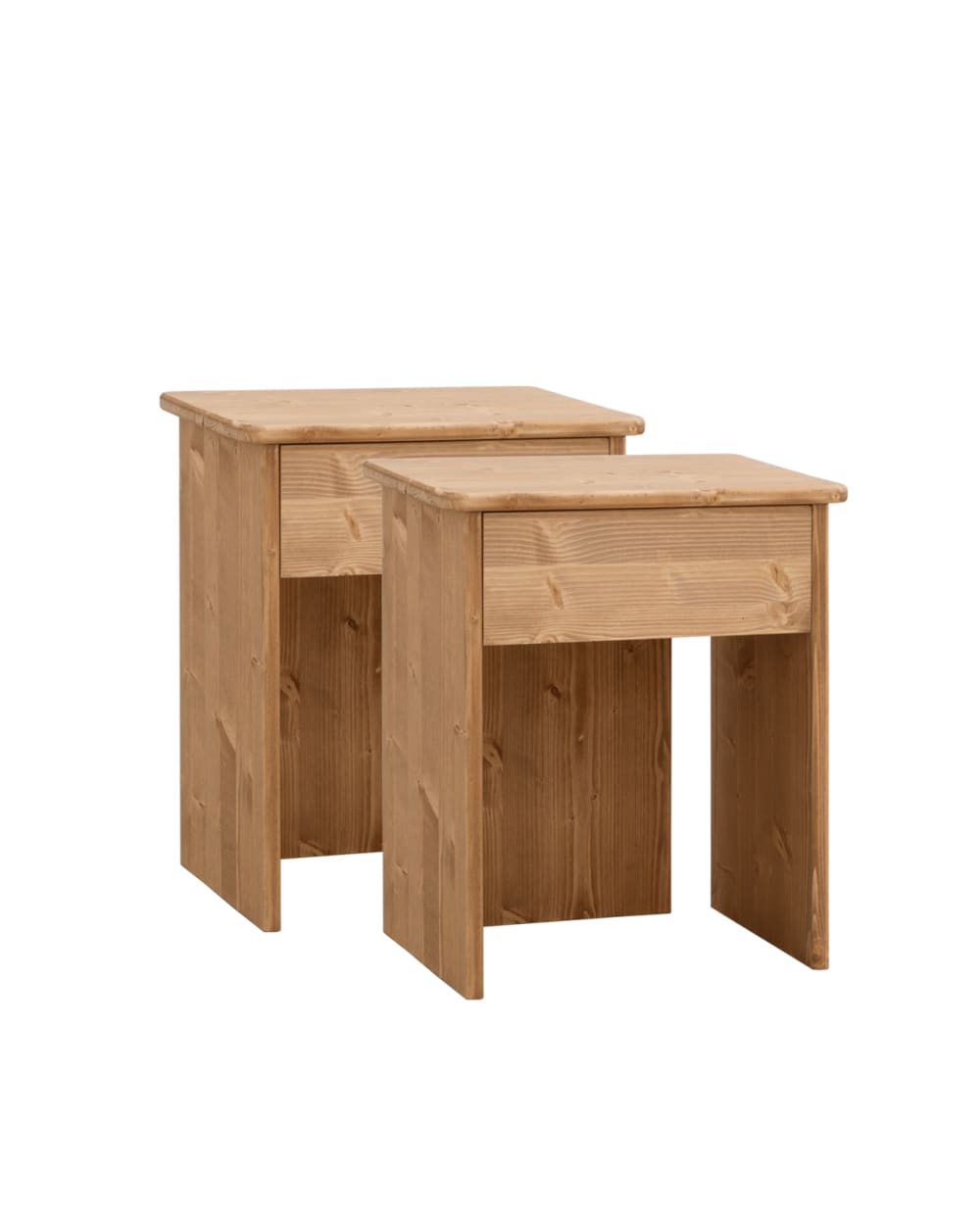 Ensemble 2 tables de chevet en bois marron clair 50x42cm