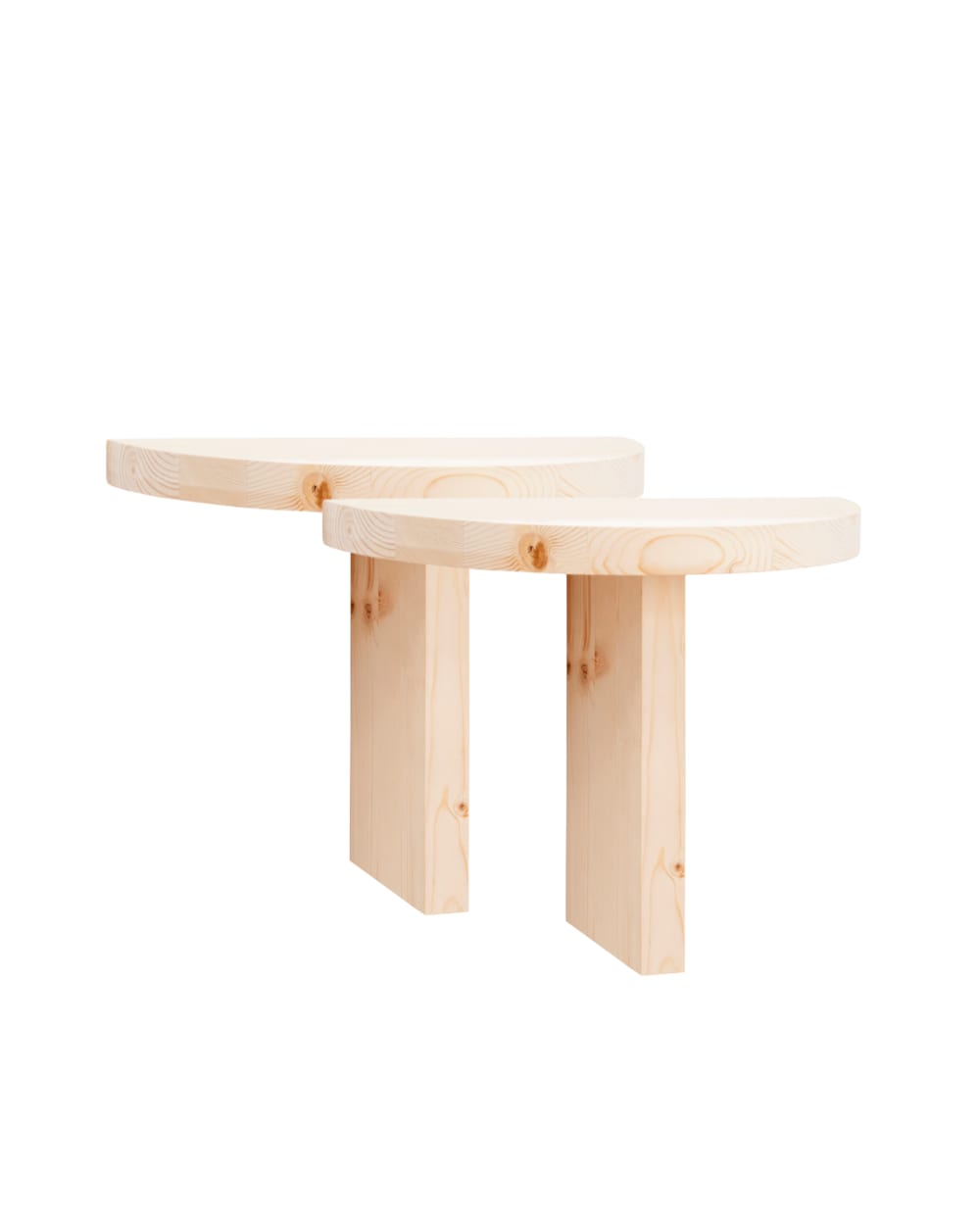 Ensemble 2 tables de chevet flottantes en bois beige 27x40cm