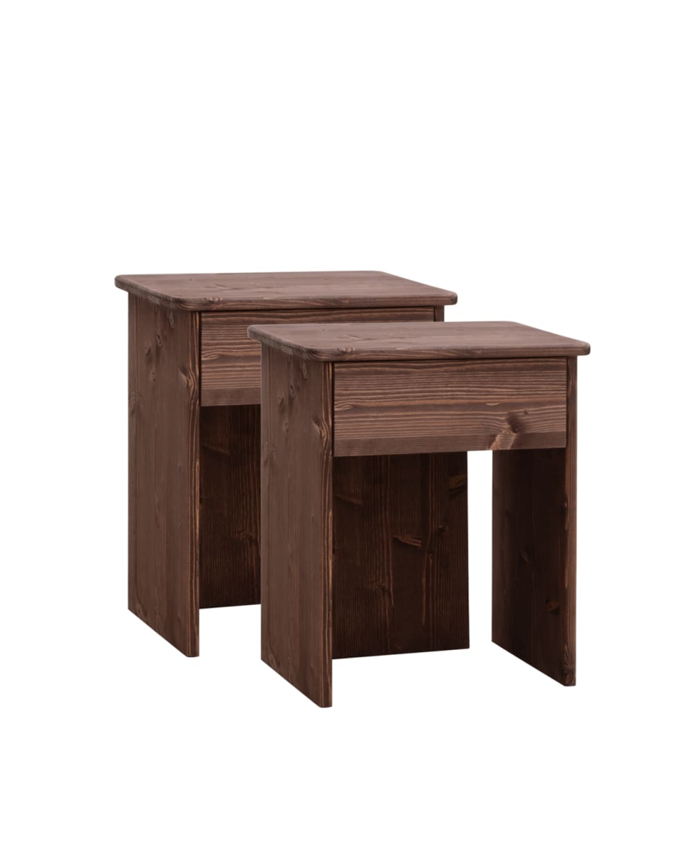 Ensemble 2 tables de chevet en bois noyer 50x42cm