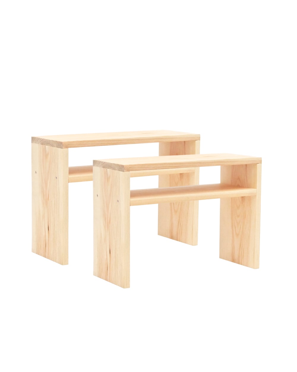 Ensemble 2 tables de chevet en bois beige 50x36cm
