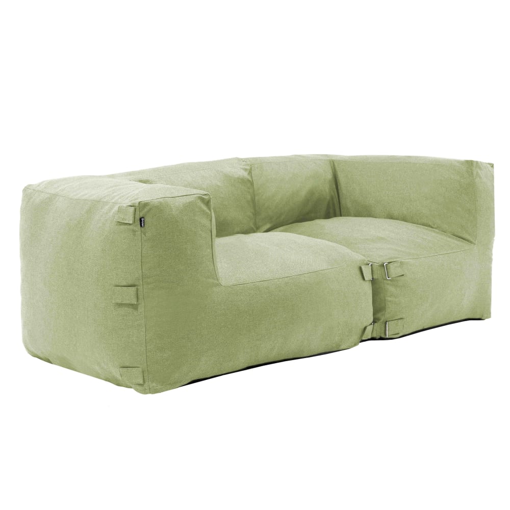 Salon de jardin modulable avec 2 fauteuils d'angle vert cactus