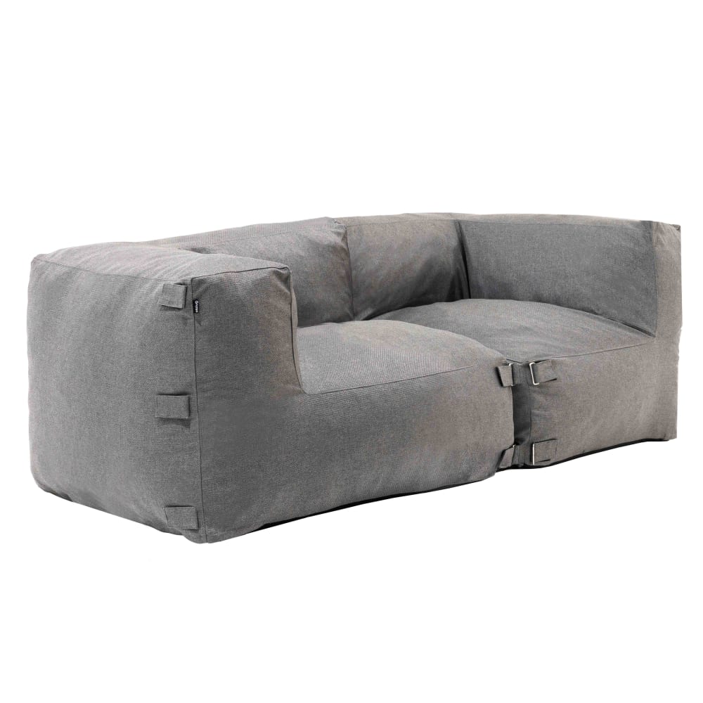 Oviala Modulares Gartenmöbel mit 2 Ecksesseln grau - Pes - Polyester
