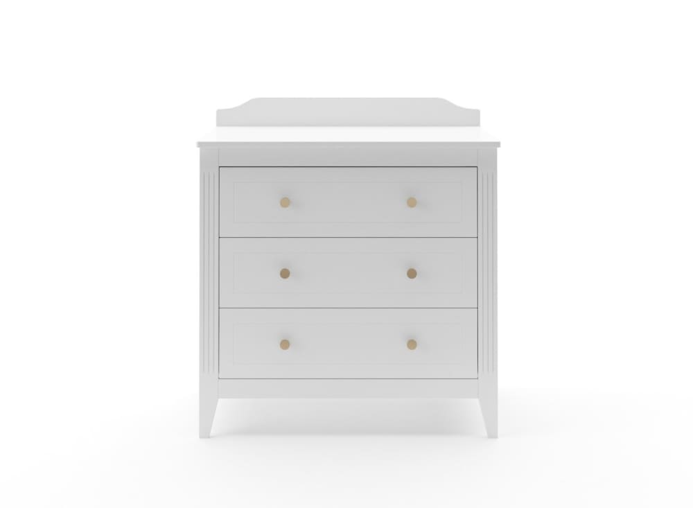 Commode 3 tiroirs Blanc