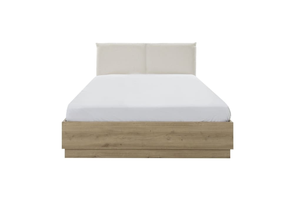 Lit coffre avec tête de lit 160x200 Chêne Blond