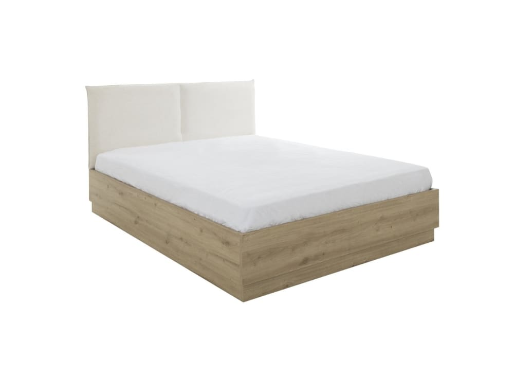 Lit coffre avec tête de lit 140x190 Chêne Blond
