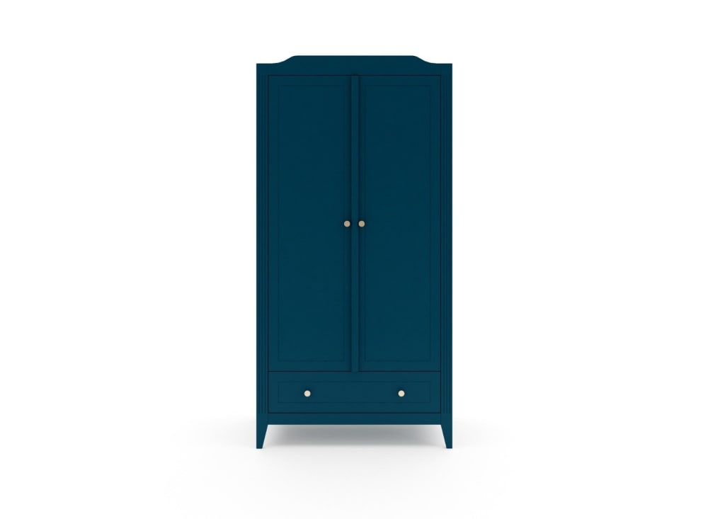 Armoire 2 portes 1 tiroir Bleu