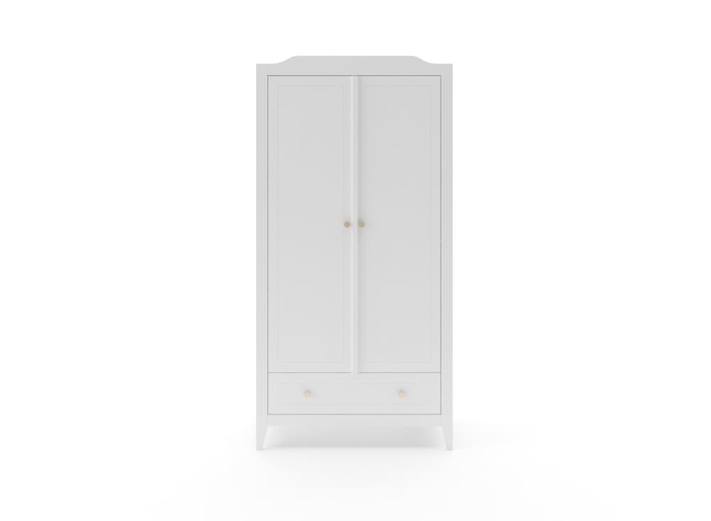 Armoire 2 portes 1 tiroir Blanc