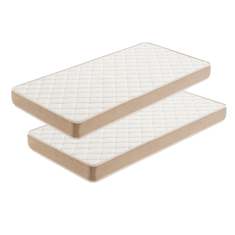 Moonia 2er Set Viscosoft Matratzen - 70x180 cm - 14 cm BEIGE Öko-Tex Zertifikat PES - POLYESTER Junge