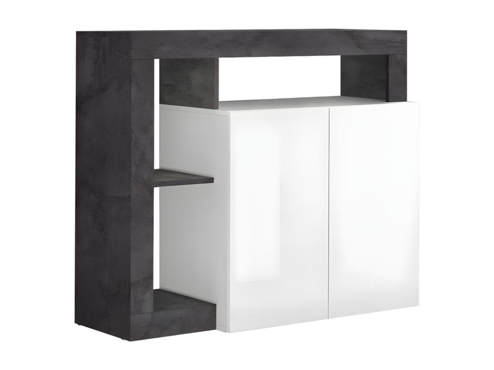 Buffet effet bois gris, blanc