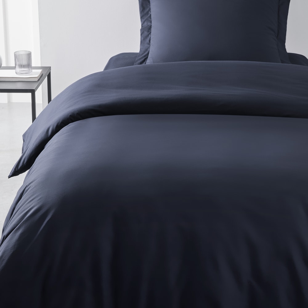 Housse de couette en coton bio 140x200cm bleu marine Housse de couette en coton bio 140x200cm bleu marine
