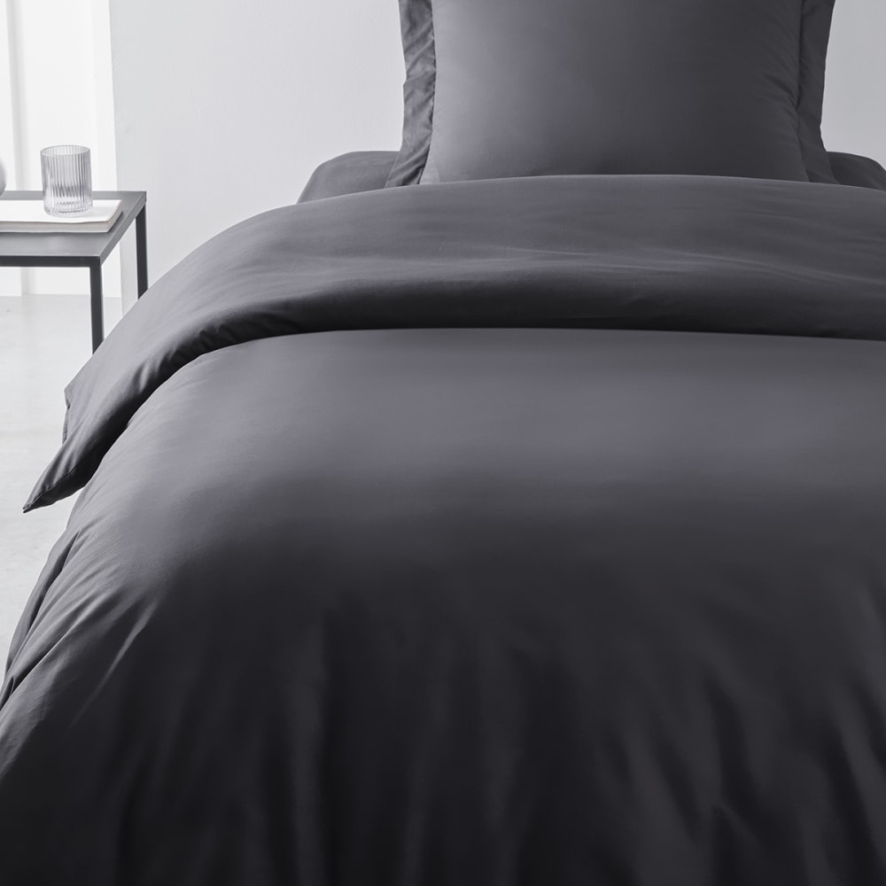 Housse de couette en coton BIO  140x200cm Gris anthracite