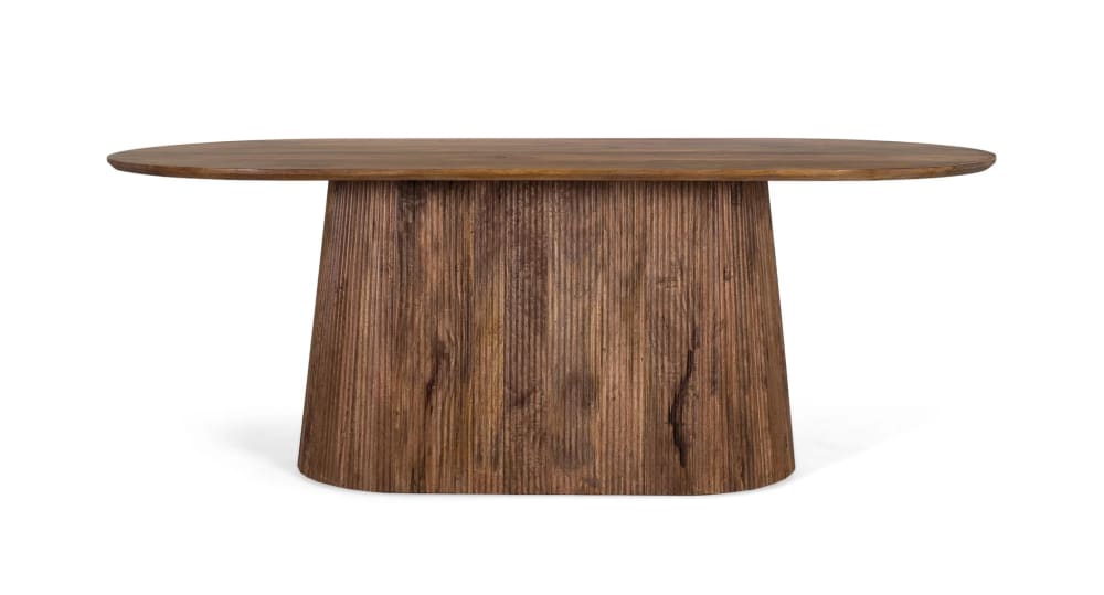 GINER Y COLOMER Esstisch mit ovaler Platte aus Mangoholz 210 cm Braun