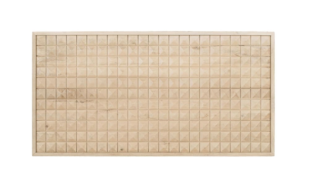 Tête de lit en bois de manguier massif avec motif en relief