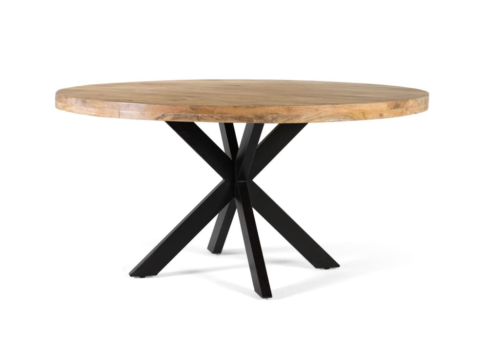 Table à manger ronde en bois de manguier, diamètre 120 cm