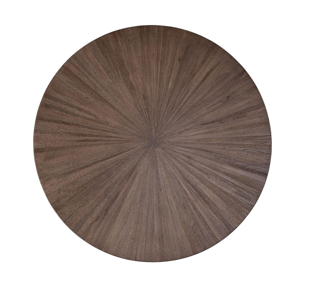 Table à manger ronde en bois de teck recyclé, diamètre 120 cm