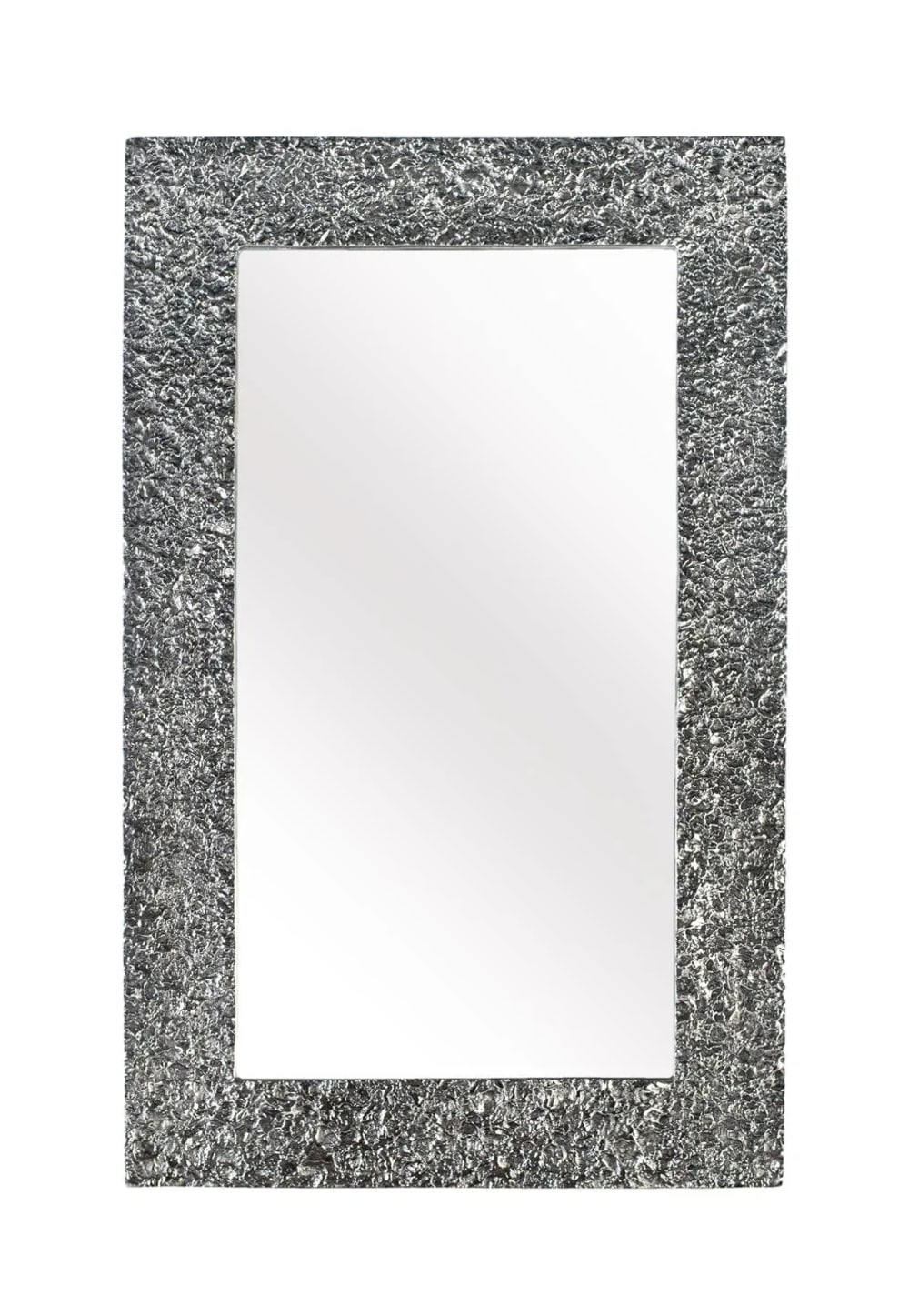 GINER Y COLOMER Spiegel mit Aluminiumrahmen und spritzerförmigem Relief Grau Aluminium