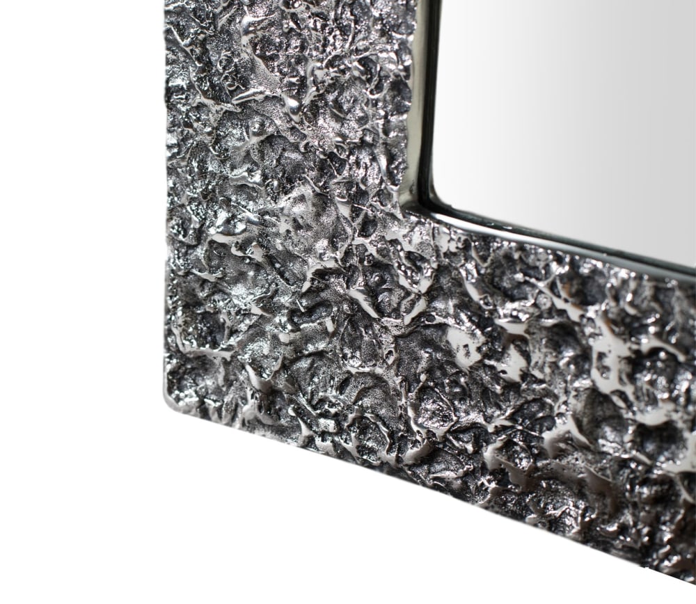 Spiegel mit Aluminiumrahmen und spritzerförmigem Relief - Maisons