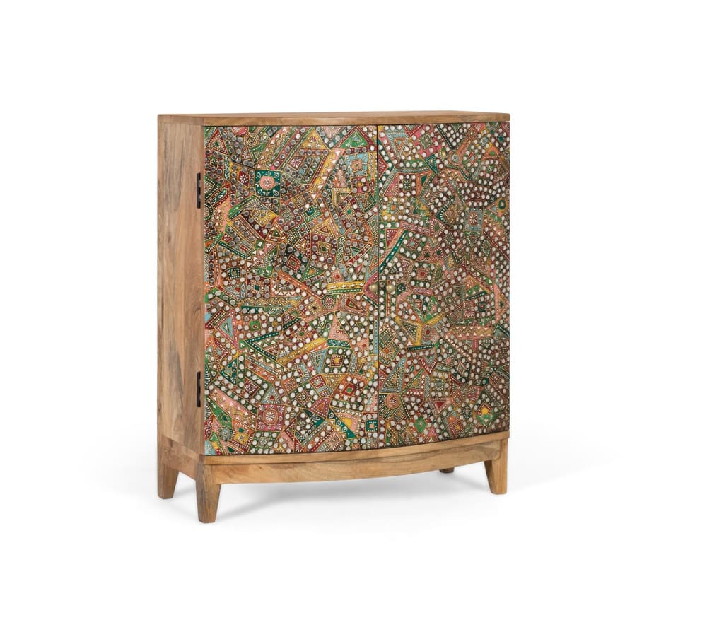 Sideboard aus massivem Mangoholz mit zwei Türen - Maisons Du