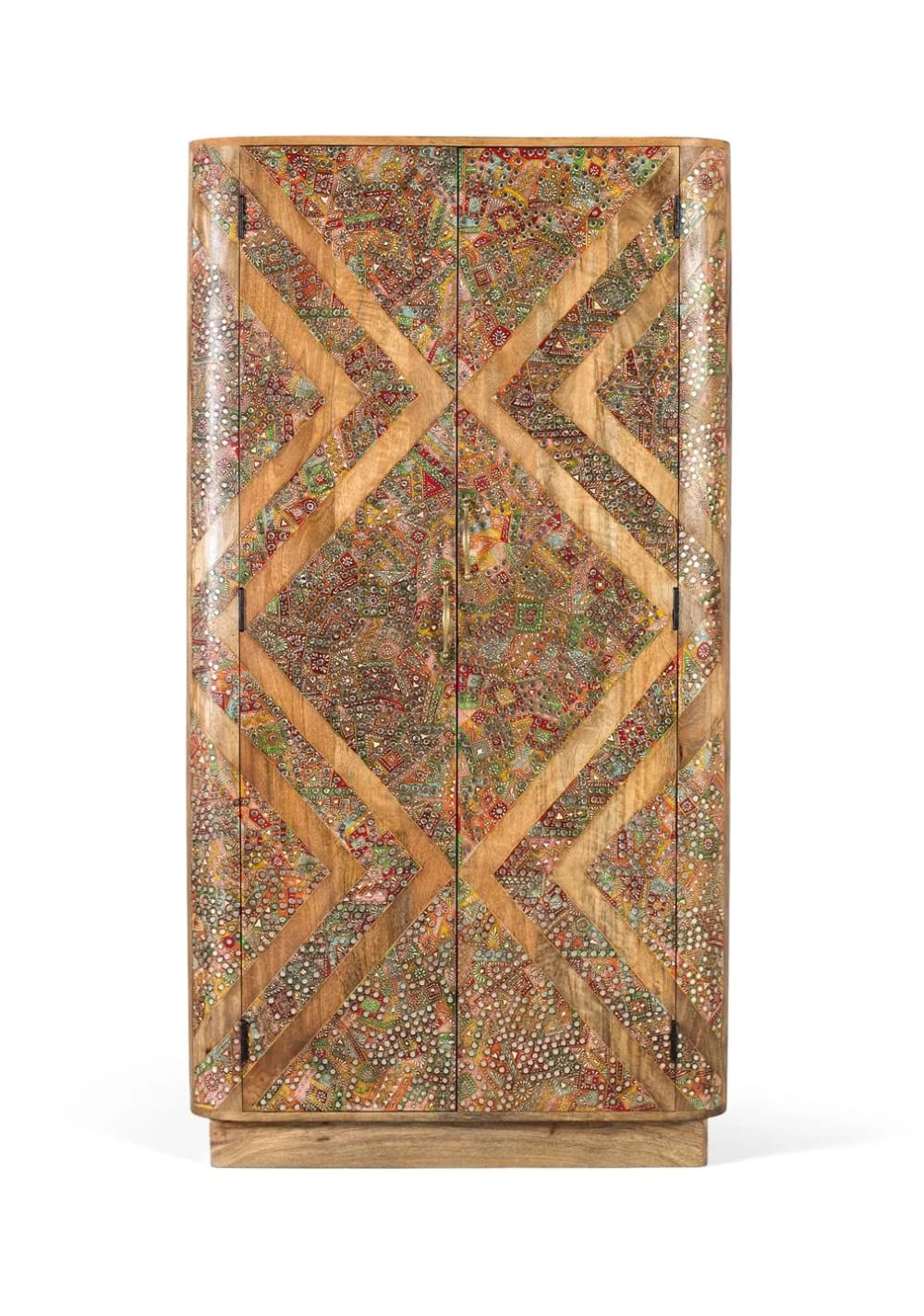 GINER Y COLOMER Kleiderschrank aus massivem Mangoholz mit zwei Türen 170 cm Braun