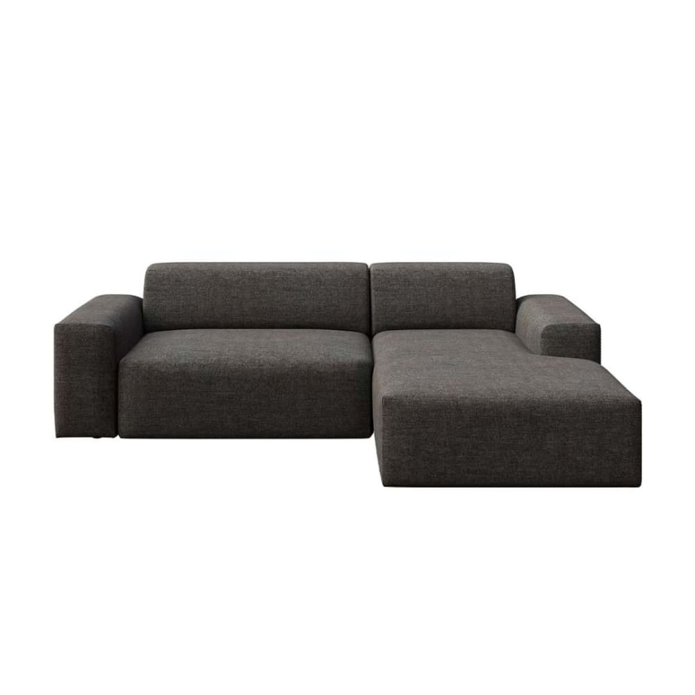 Canapé d'angle convertible en polyester anthracite