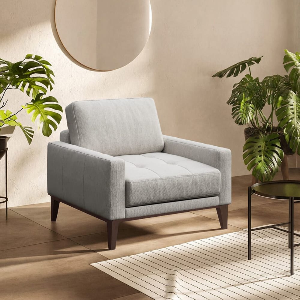 Sessel aus Polyester hellgrau - Maisons Du Monde