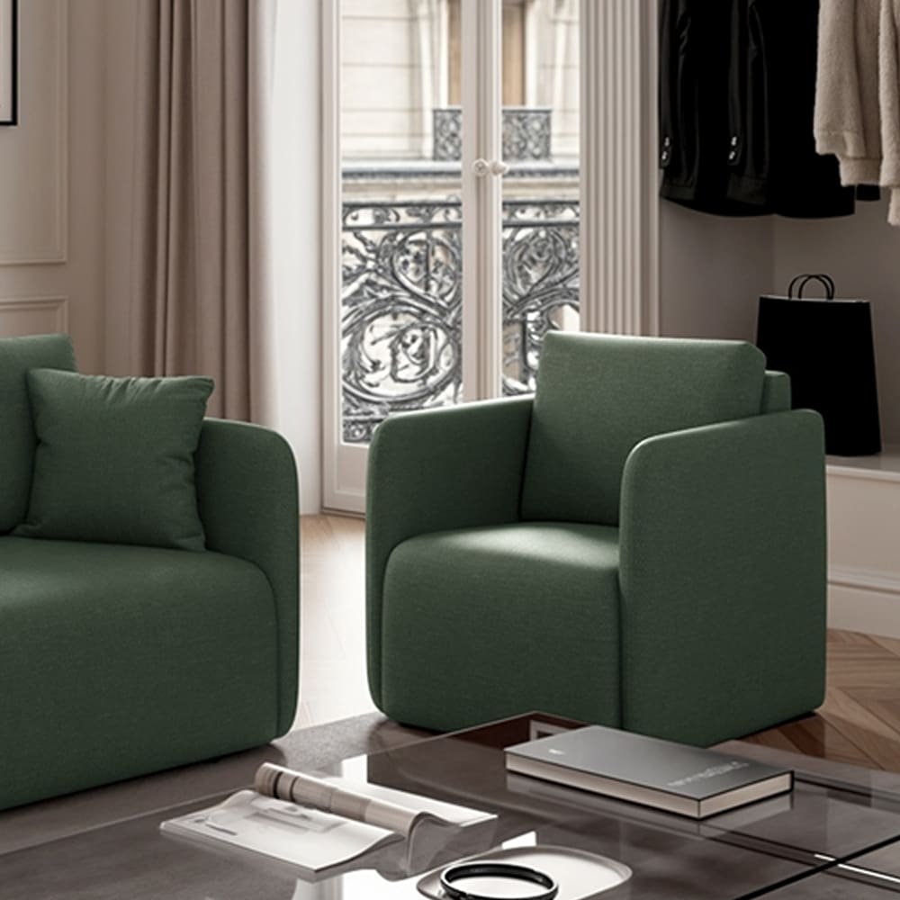 Mesonica Sessel aus Polyester, Grün Grün Stoff